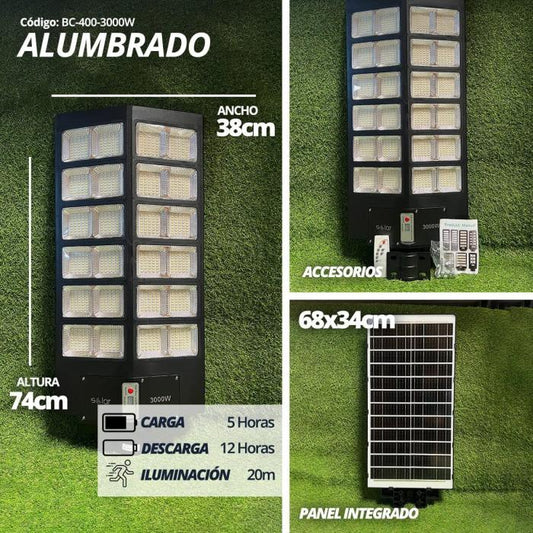 Alumbrado Solar para Exteriores 3000W